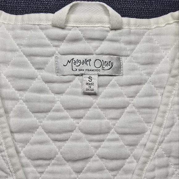 Margaret O'leary Quilted Cotton Jacket in Ivory Size Small - Picture 7 of 9